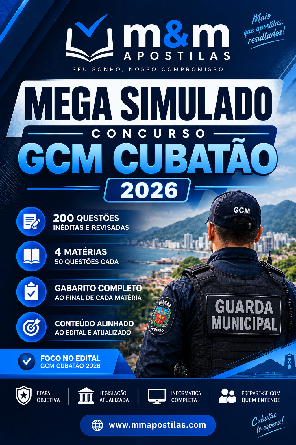 Mega Simulado Concurso GCM Cubatão 2026